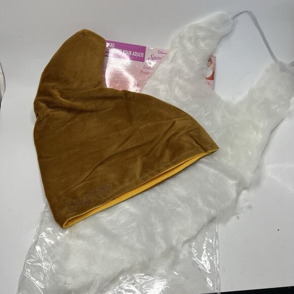 Disney Princess Sleepy Bashful Dwarf Costume Reversible Hat Beard Dopey Doc Lot - Picture 10 of 16